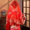 Марля Китайские Свадебные Платья Короткое Свадебное Головное Покрытие Золотая Вышивка Красная Свадебная Фата Предложение