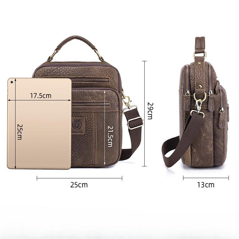 Сумка через плечо из коровьей кожи, Ретро сумка кроссбоди из натуральной кожи, Мужская сумка большой вместимости