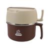 Stainless Steel Noodle Bowl Lunch Box Double Layer Ramen Bowl with Handle Lid Fork and Spoon for