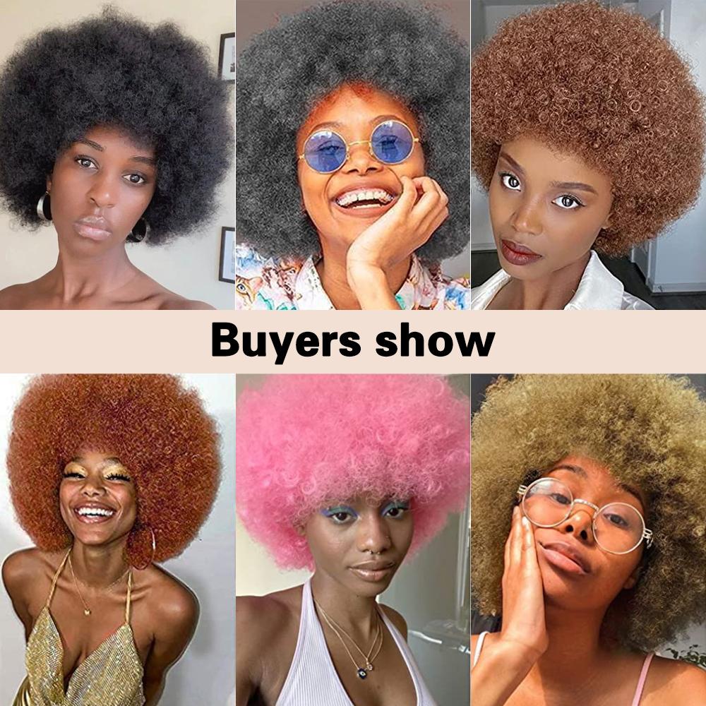 XINRAN Fluffy Wigs Synthetic Short Curly Wig Large Roll Extension Large Short Curly Flexible Soft Natural Full Bob Wigs For Women Cosplay Daily