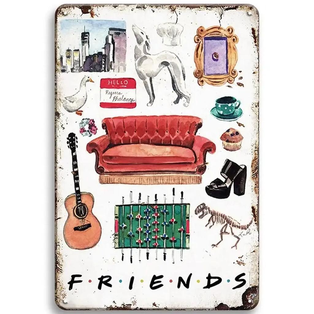 Винтажная металлическая жестяная табличка Friends Central Perk Ретро настенный плакат для игровой комнаты, кафе, гаража, клуба, бара и пабов декор