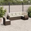 VidaXL Garden Lounge Set with Cushions 6 Pcs, Patio Sofas, Patio Furniture Set, Outdoor Furniture, Brown 3221432