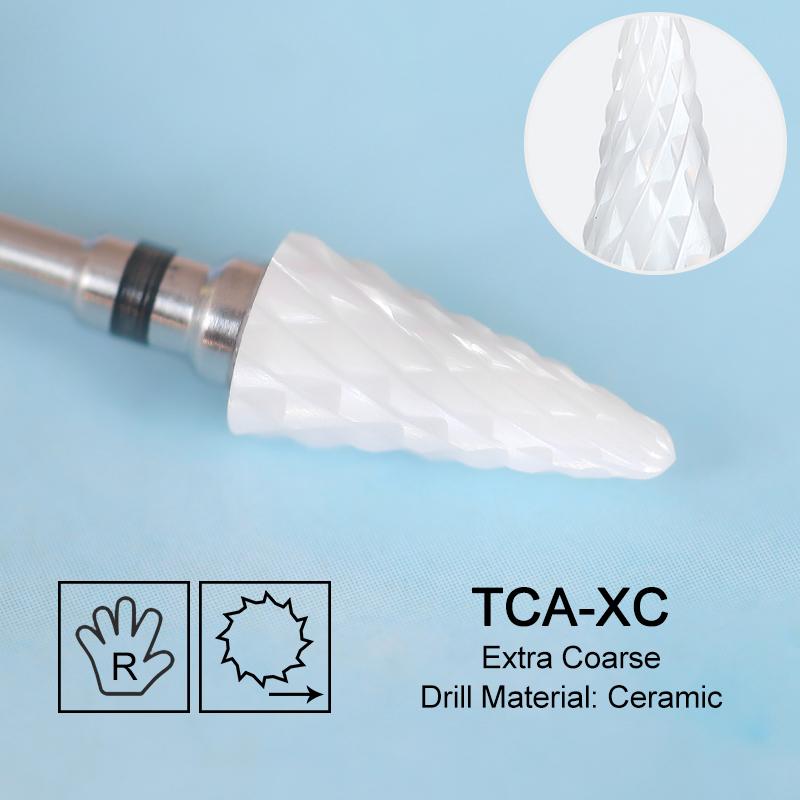 Ceramic Milling Cutter Flame Carbide Nail Drill Bits Pink Gel Remover Electric Machine Drills Polishing Peeling Nails Art Tools