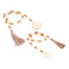 Wood Bead Garland with Tassels Wooden Rustic Bead Ornament for Home Decoration and Festival Decorati