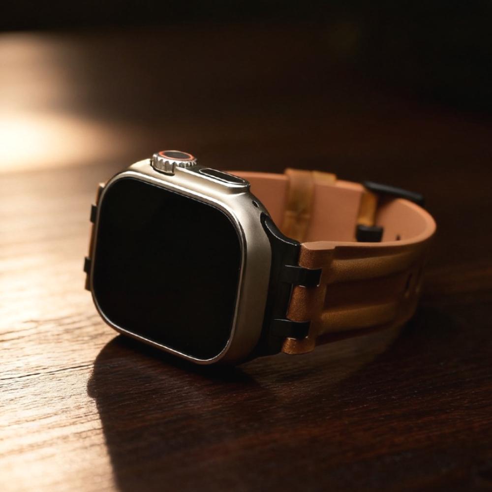 Кожаный ремешок для Apple Watch Ремешок 49 мм 46 мм 45 мм 44 мм Роскошный мужской браслет для iWatch Ultra 3 Серии 11 10 9 8 7 6 Se Ремешок