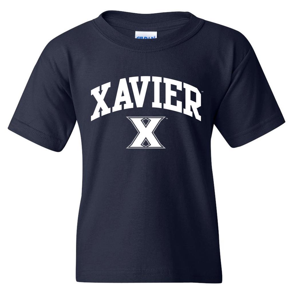 Футболка унисекс для молодежи с лицензионным логотипом Xavier Musketeers - Темно-синяя