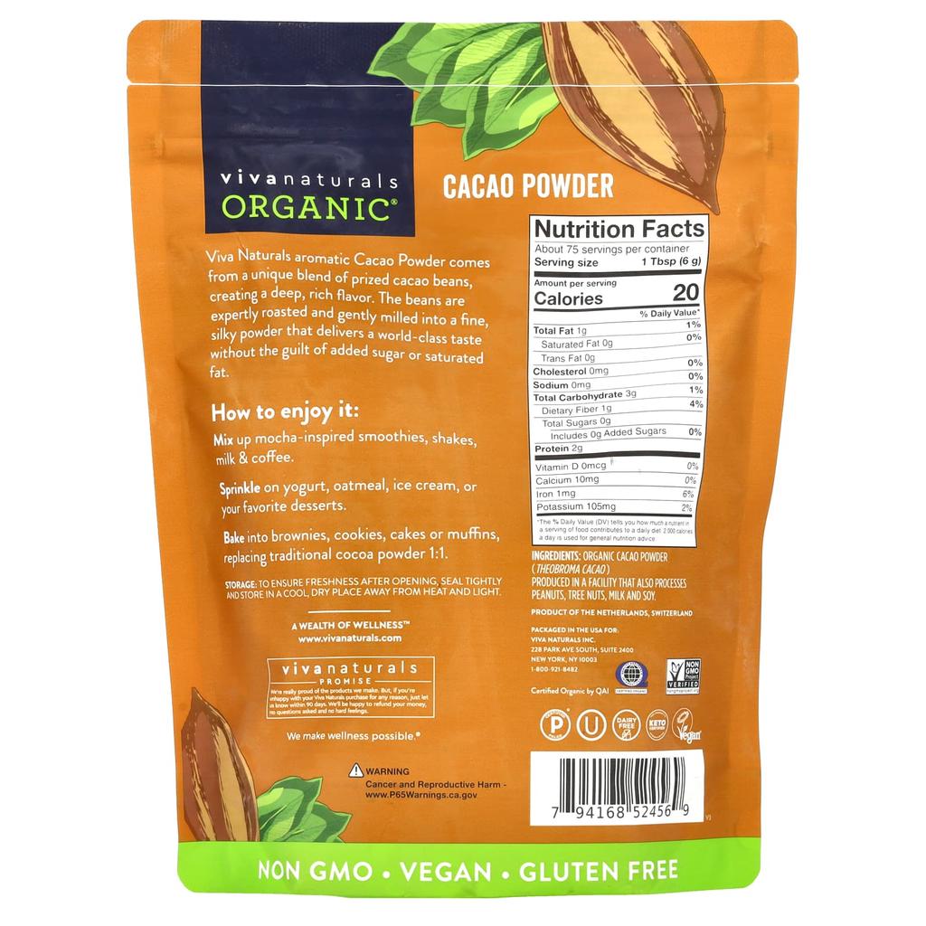 Organic Cacao Powder, 454G(1Lb)