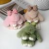 Lovely Play Dead Rabbit Doll Fashion Rabbit Fur Keychain Pluff Bunny Keychain  Girlfriend