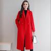 Women's Fall Winter Wool Coat Notch Lapel Single-Breasted Peacoat Casual Trench Coat Mid-Long Thick Overcoat