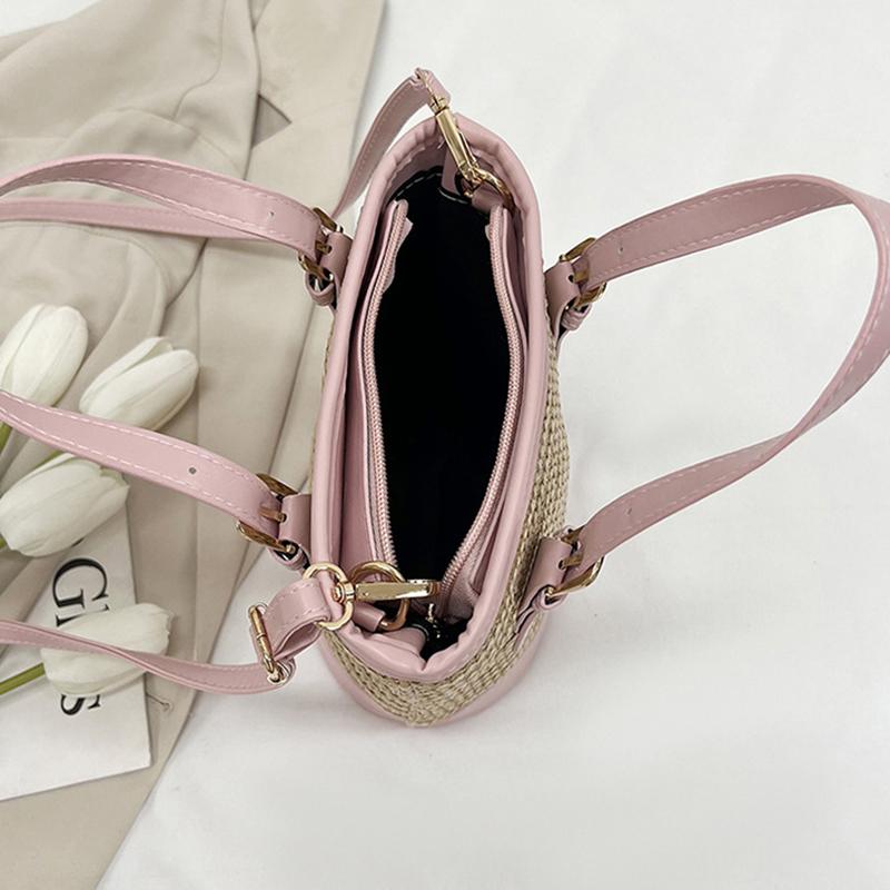 Соломенная плетеная сумка-мессенджер через плечо для женщин Простая пляжная ротанговая наплечная сумка Сумки-кошельки для мобильного телефона и монет Летняя AVE