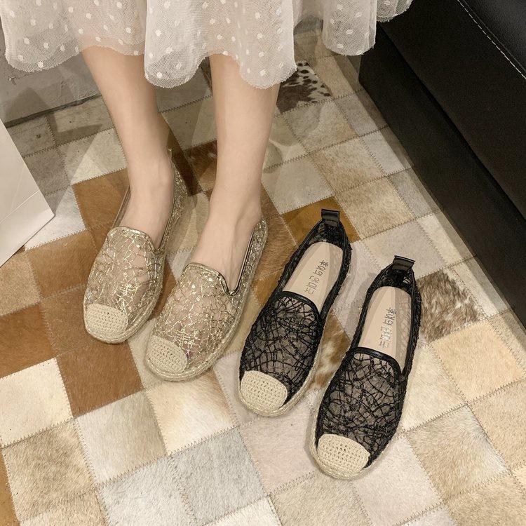 Женская повседневная обувь без шнуровки, женские дышащие туфли на плоской подошве из полой сетки