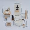 1PC Bathroom Scene Model - Simulate Mini Home, Wooden Furniture Shower Room, Sink, Toilet, Bathtub, Etc., Shooting Props