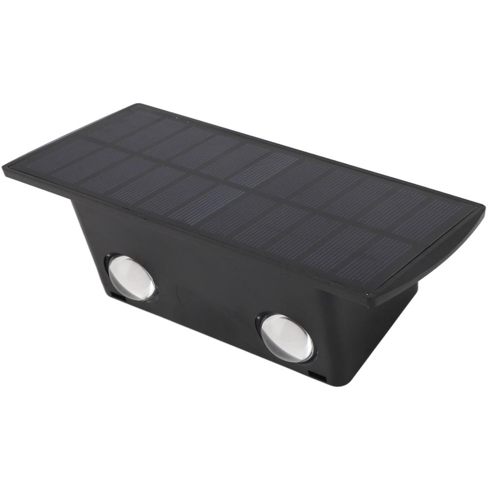 Solar Outdoor Wall Lights IP65 Waterproof Double Headed Solar Wall Sconce for Garden Steps Warm Light