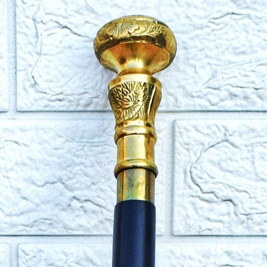 93,98 см Латунная ручка с цельной головкой Трость Деревянная трость Дизайнерский рождественский подарок для него, Подарок на день рождения для нее Подарок для отца