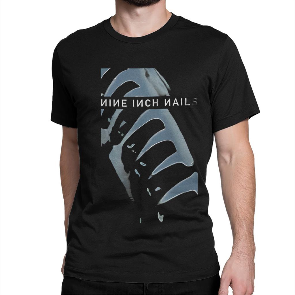 Vintage NIN Rock Band Nine Inch Nails T-Shirts Men Women Round Neck 100% Cotton T Shirt Short Sleeve Tees Original Tops