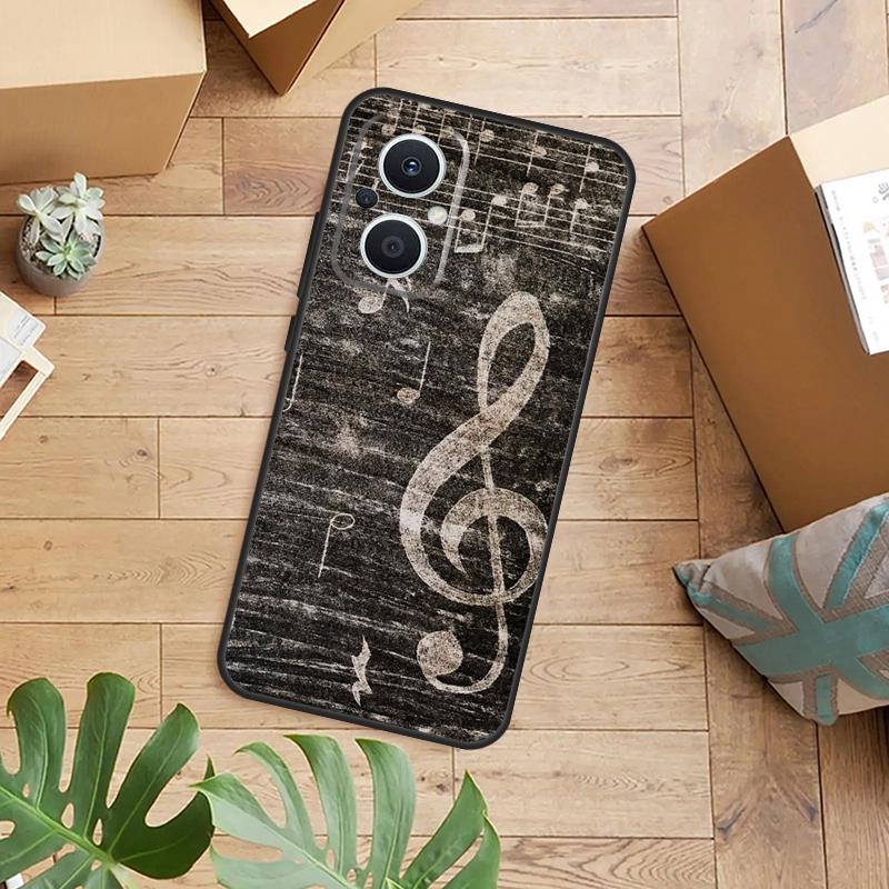 Чехол с нотами для OPPO Reno 14F 13F 12F 10 11 12 13 14 Pro 7 8 Lite OPPO Find X9 X8 X6 X5 Pro