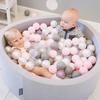 KiddyMoon 90x30cm/300 Balls Balls 7cm / 2.75in Baby Foam Ball Pit Made In Eu, Lgrey:pearl/grey/transparent/light Pink