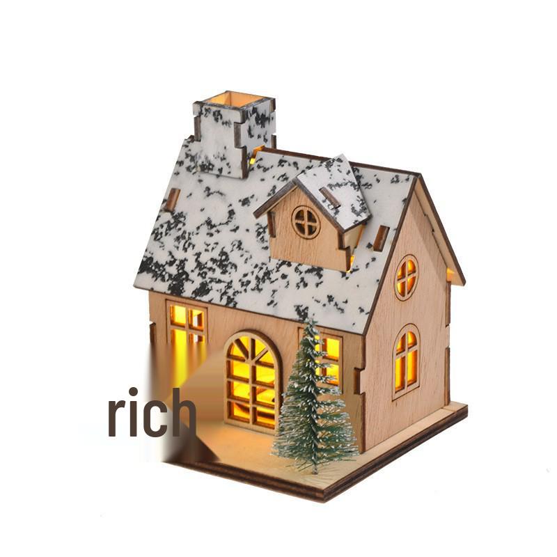 Деревянные рождественские настольные украшения в скандинавском стиле с подсветкой