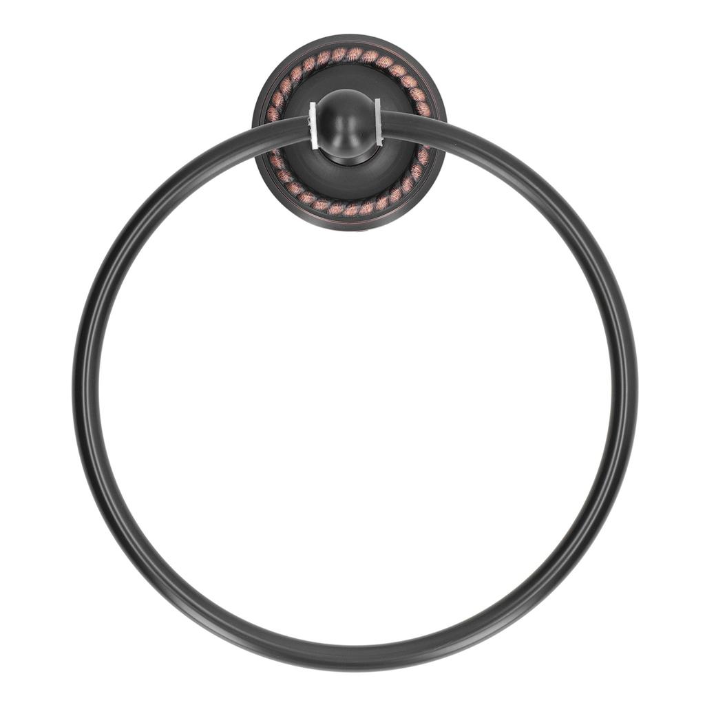 Bathroom Towel Ring Brass Wall Mounted Antique Towel Holder Toilet Towel Rack Black Twisted Pattern