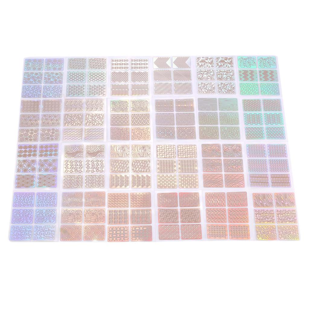 Набор из 24 листов Новые наклейки для нейл-арта Полые переводные наклейки для ногтей Аксессуар для маникюра Украшение
