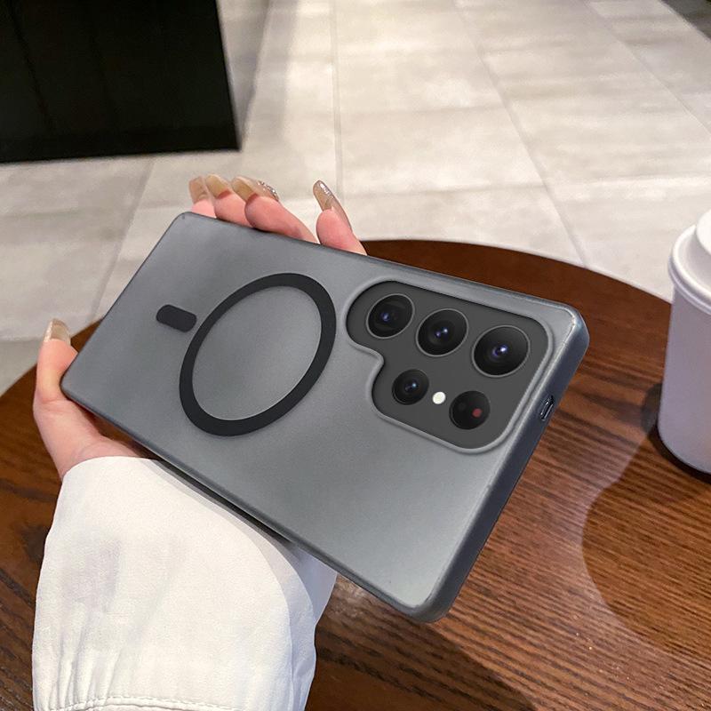 Suitable for Samsung S25 Ultra Ice Mist Magnetic Phone Case S24Plus Frosted Semi Transparent A55 Anti Fall 54 Protection Case