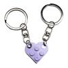 1 Pair Detachable Heart Pendant Keychain Matching Brick Key Ring Couple Lover Key Chain Valentine Day Gift
