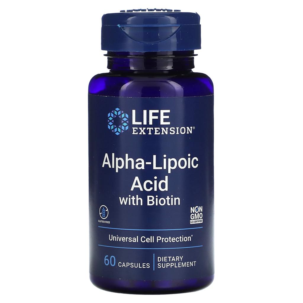 Life Extension Alpha Lipoic Acid with Biotin, 60 Capsules