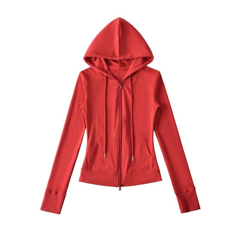 Womens Korean Style Lightweight Stand Collar Zip-Up Hooded Jacket Relaxed Wide-Leg Drawstring Pants Two-Piece Set Casual