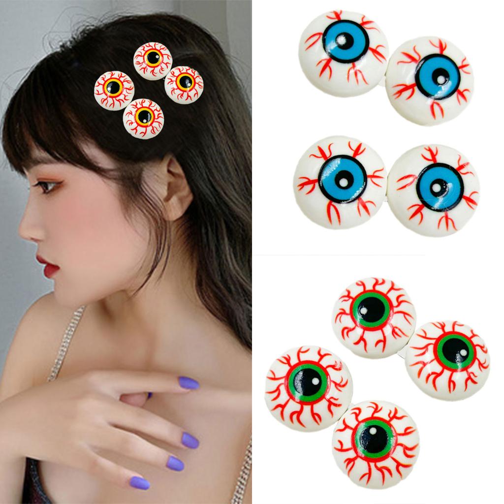 Halloween Eyeball Hair Clip Spooky Costume Accessory For Adults Kids Parties Resin Alloy Design Hairpin Hair Decorations