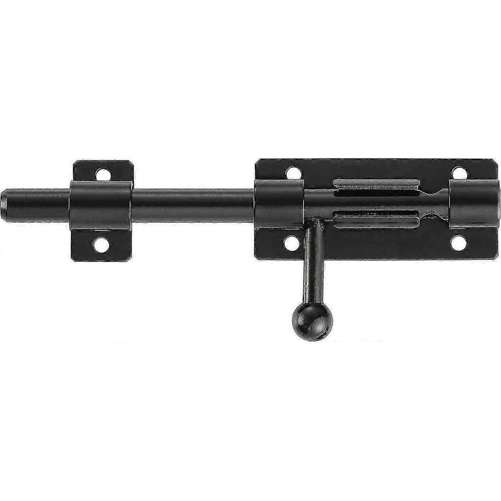 Heavy Duty Slide Gate Latch Bolt Safety Door Lock With Padlock Hole, 304 Stainless Steel Matte Black, 6 Inch 160mm Length, 14mm Dia. (8 Inch (200mm)