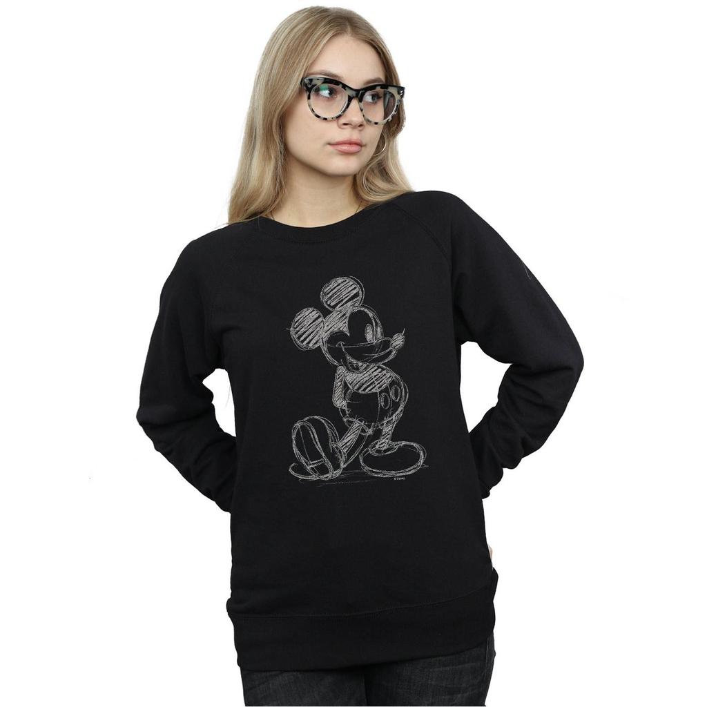Disney Womens/Ladies Mickey Mouse Sketch Kick Sweatshirt