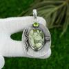 Овальный камень Яшма Тропического леса Перидот Жена Безель Подвеска Ювелирные изделия Стерлинговое серебро