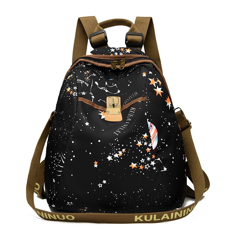 Printed Oxford Cloth Backpack Guochao Brand Large Capacity Lightweight Travel Fashion Messenger Bag Oversized