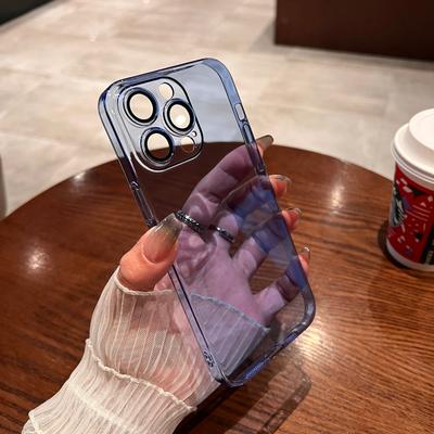 Ультратонкий жесткий прозрачный пластиковый чехол для iPhone 15 14 Plus 13 12 11 Pro Max Crystal Cover с защитной крышкой для камеры