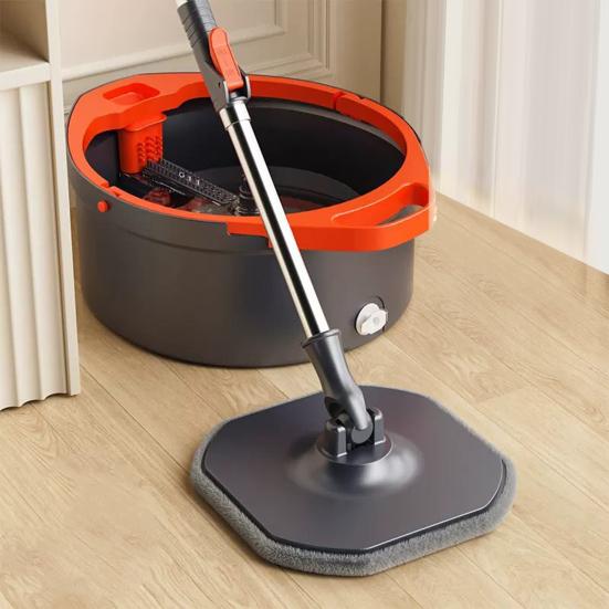 Комплект овальных ведер для швабры с системой самоотделения, насадка для швабры из микрофибры, регулируемая, нержавеющая сталь