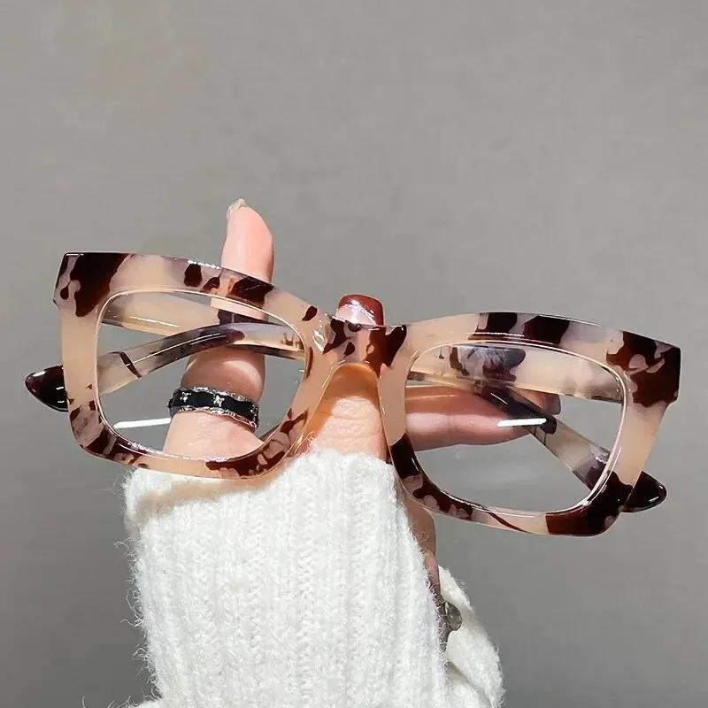 Японские и корейские очки в квадратной оправе для женщин, ретро-очки в стиле Харадзюку, прозрачные очки для чтения, блокирующие синий свет.