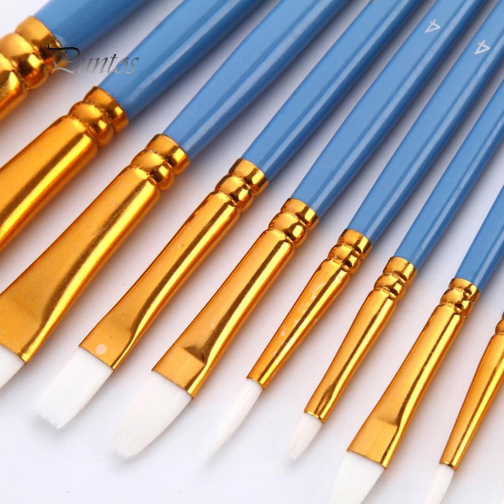 10Pcs/Set Different Size Paint Brush Pens for Artist Watercolor Oil Painting