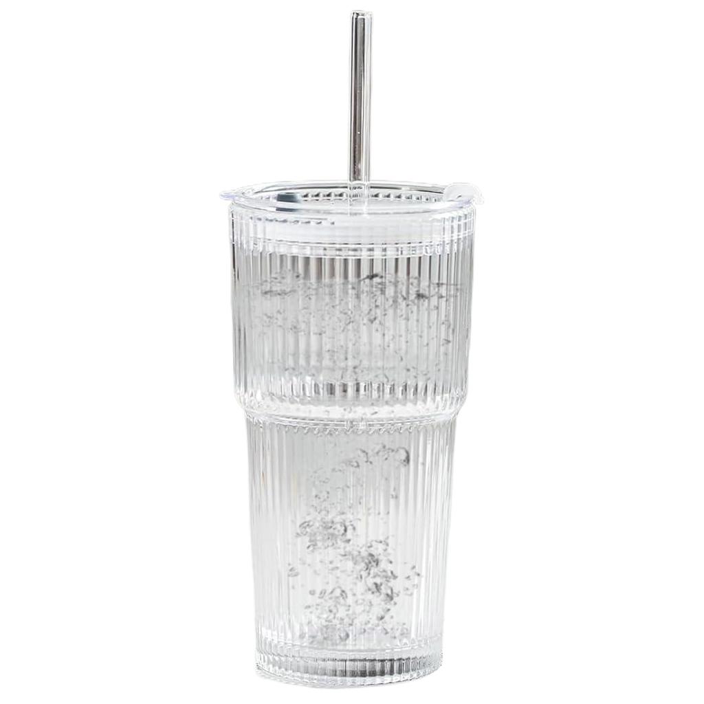 Sturdy And Durable Glass Iced Coffee Cup With Leak-proof Lid And Wide Mouth Opening When Feel Tired