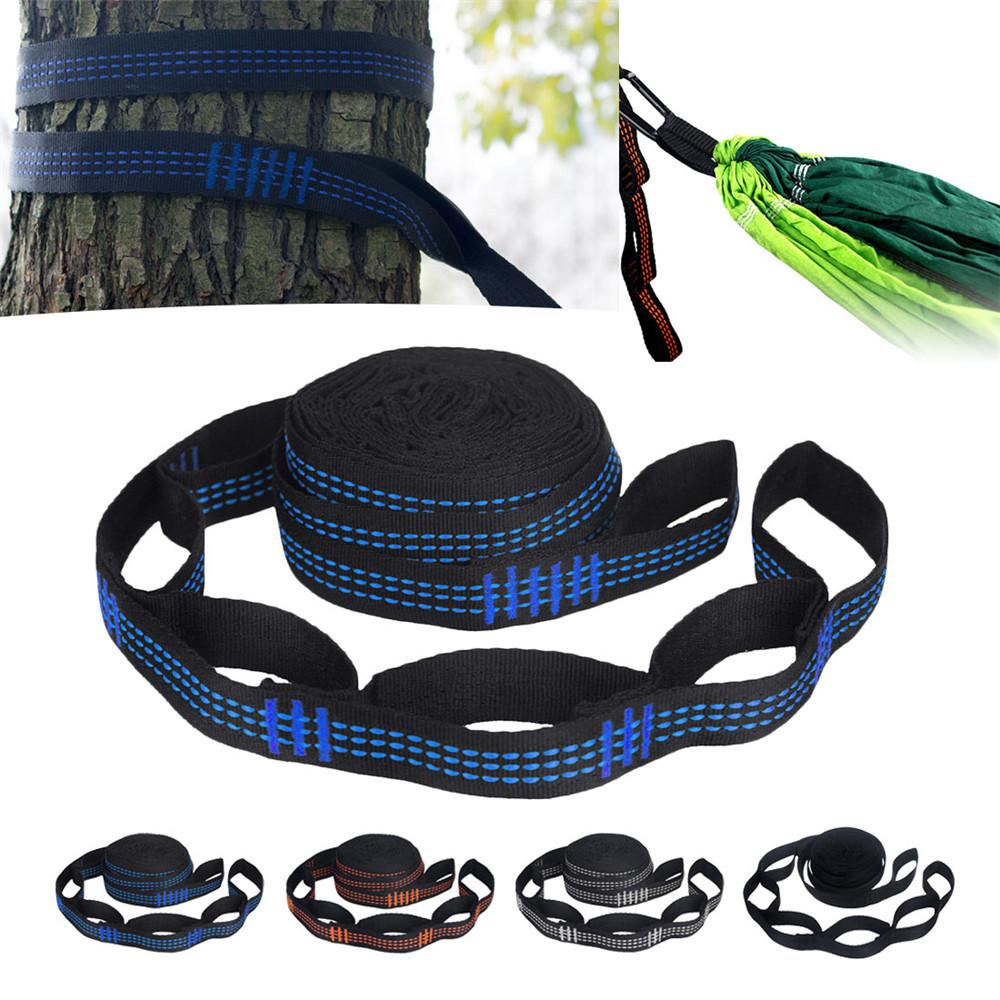 2 Pcs/Set Fashion 5 Rings High Load-Bearing Camping Polyester Rope Hammock Strap Reinforced