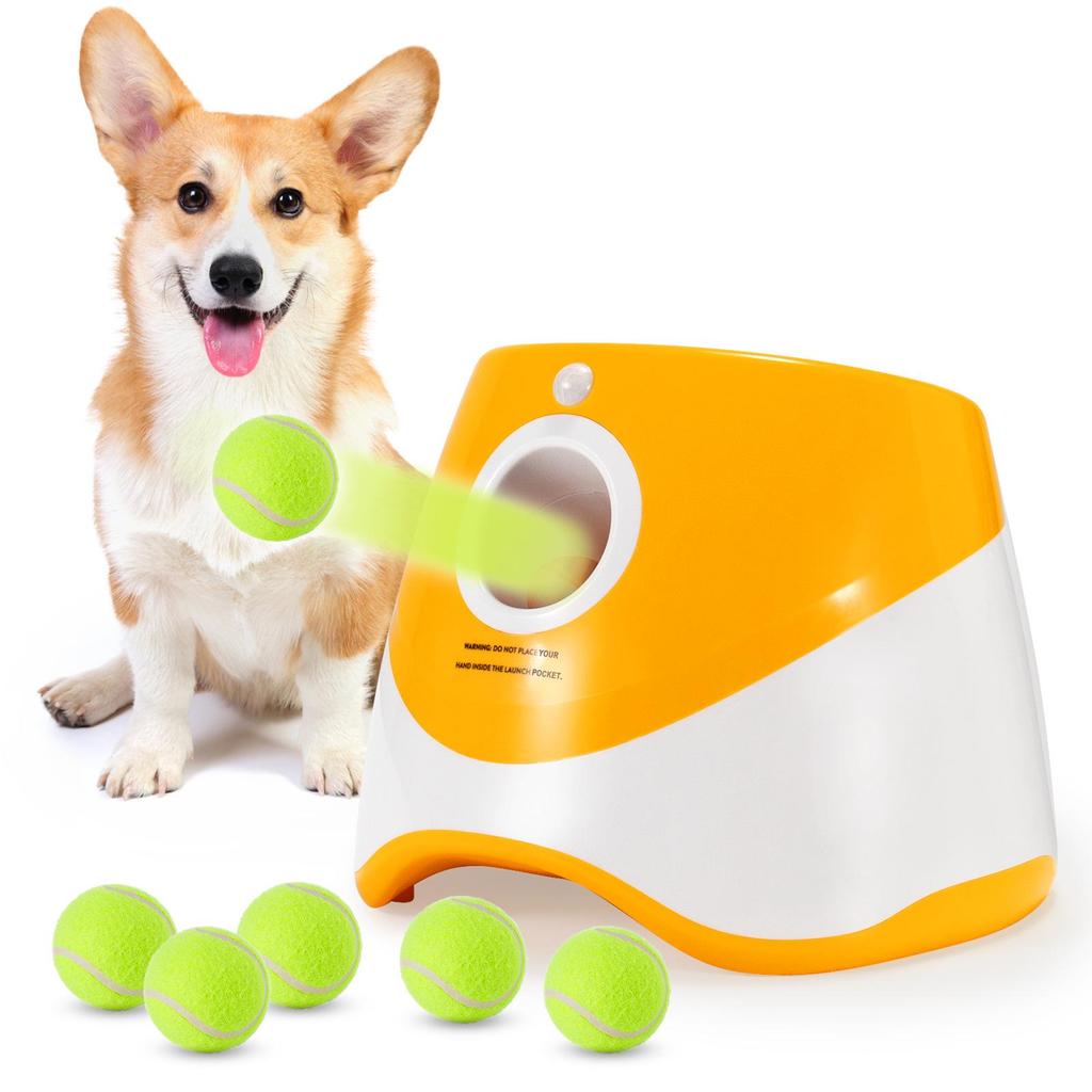 Automatic Dog Ball Launcher for Border Collies - Tennis Ball Throwing and Bouncing Toy