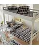 (Sleeping Grid) Cotton Wrinkled Yarn Student Bed Cover Three-Piece Set