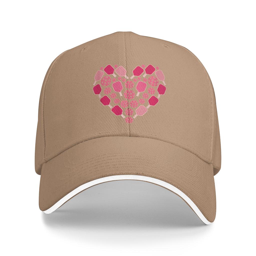 Pickleball Heart Valentines Day Pickleball Lover Baseball Cap Stylish Men Adult Trucker Hat Sun Kpop Rock Baseball Caps Gift
