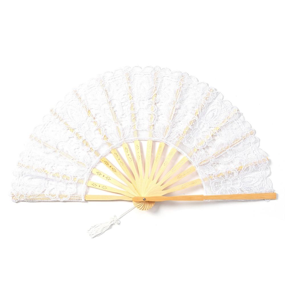 Hollow Ribs Vintage Lace Hand Fan Tassel Pendant Dance Handheld  Fan  Party Accessories