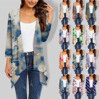 Женский топ с рукавом 3/4 в стиле ретро, ​​легкая куртка-кардиган с карманом