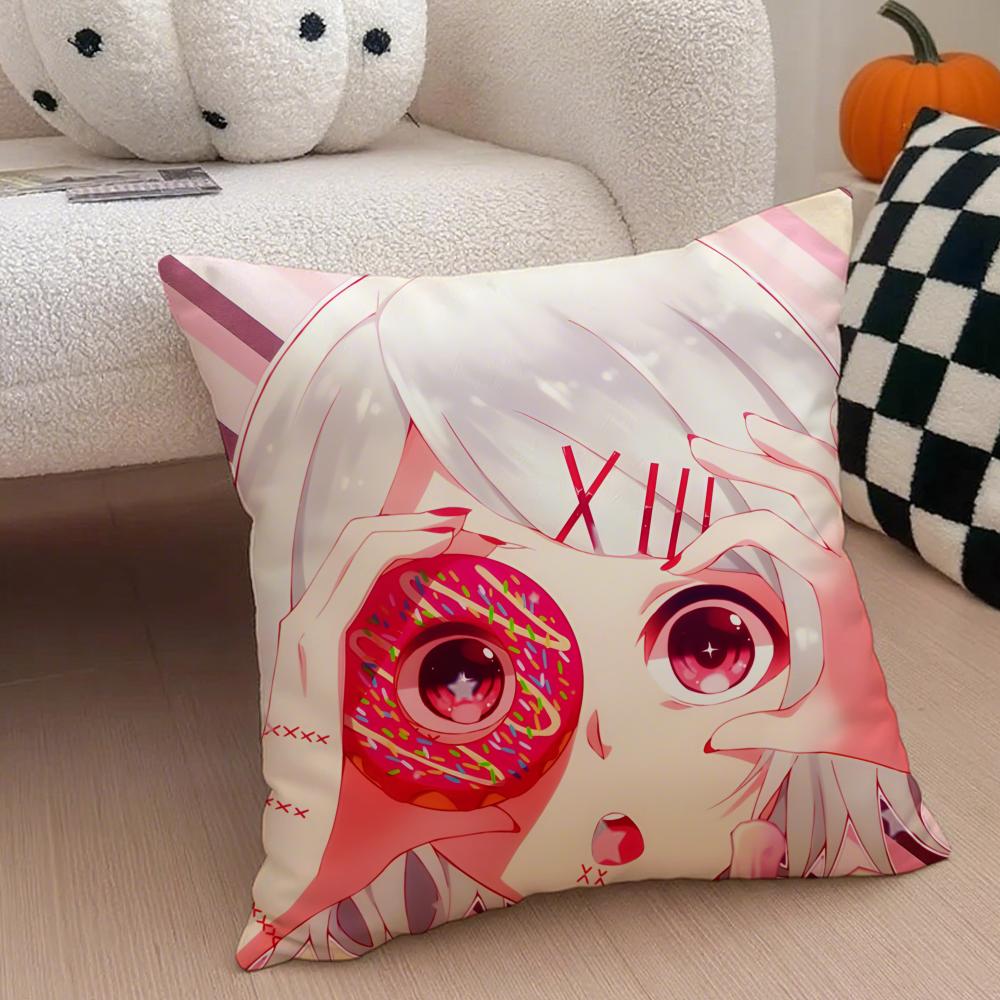 Grim Haunting Tragic Anime TTokyo Ghoul Cushion Cover Throw Pillow Cover Hidden Button Durable Polyester Chair Cushion