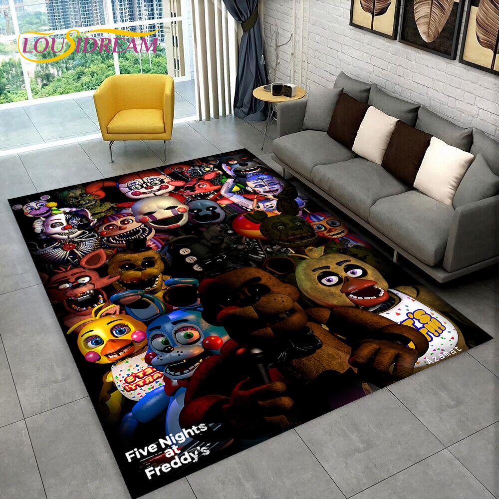 Ковер Хоррор Игра FNAF Фильм Фредди Бонни для Дома Гостиной Спальни Дивана Прихожей Декор, Ковер для Игровой Зоны Детей Нескользящий Коврик