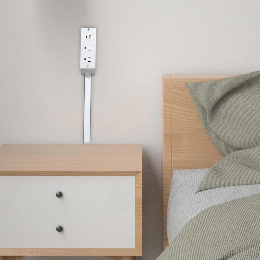 Регулируемая длина удлинитель электрической розетки вращается на 180° расширитель розетки для прикроватной тумбочки