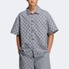 Adidas Neo Pattern Полный принт Спортивная повседневная рубашка с коротким рукавом Мужские топы Серый IB5858