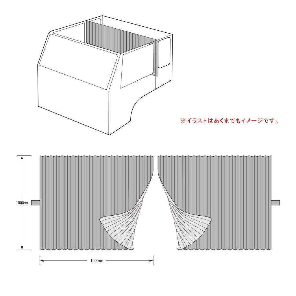 Miyabi Miyabi Truck Room Curtain x Chinchilla ZERO Navy (1200 1000mm) CC-CCZNV