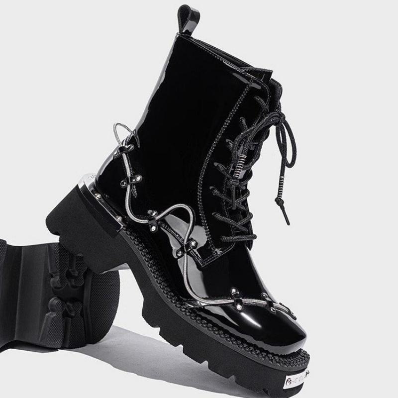 Модные женские ботинки на платформе с ботильонами, туфли «Челси» с высоким каблуком и квадратным носком, зима 2025 года, абсолютно новая повседневная спортивная обувь, трендовая готическая обувь Botas Mujer